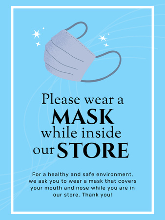 Recommendation to Wear Medical Mask in Public Places Poster US Design Template