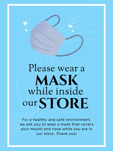 Recommendation to Wear Medical Mask in Public Places Poster US – шаблон для дизайну