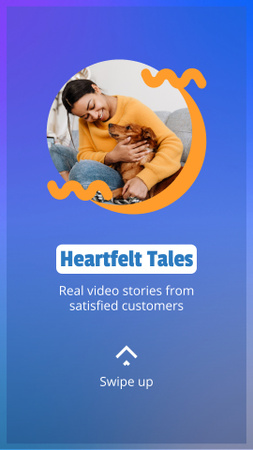 Upřímné příběhy od zákazníků a rodičů mazlíčků Instagram Video Story Šablona návrhu