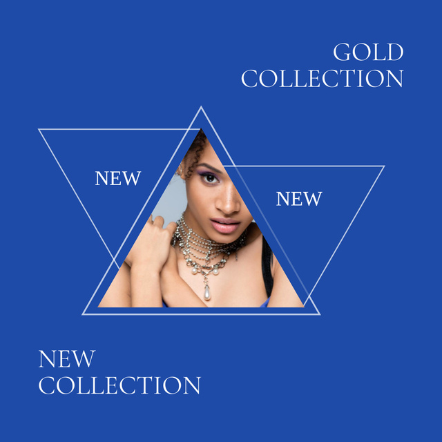 Designvorlage Luxury Jewelry Collection with Multi-layered Necklace für Instagram