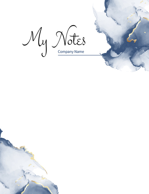 Notes And Organizer with Blue Watercolor Texture on White Notepad 107x139mm – шаблон для дизайна
