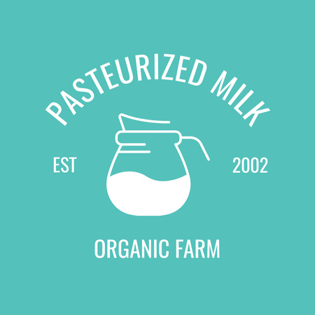 Ad for Pasteurized Milk from Organic Farm Logo 1080x1080px Design Template
