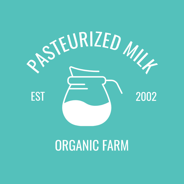 Platilla de diseño Ad for Pasteurized Milk from Organic Farm Logo 1080x1080px