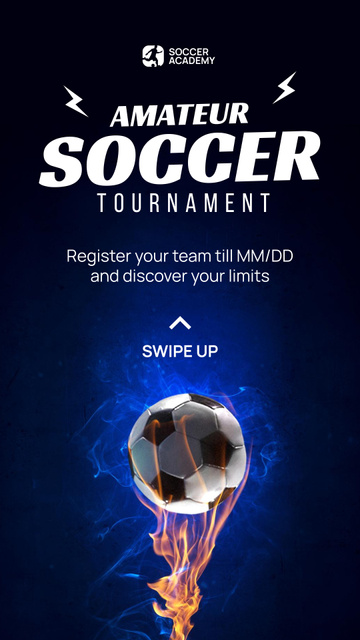 Amateur Soccer Tournament Announcement Instagram Story Design Template