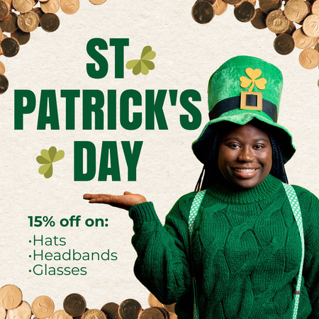 Festive Clothes And Accessories On Patrick's Day Animated Post Design Template
