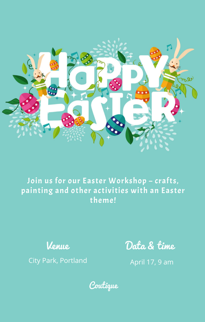Szablon projektu Join us for a Easter Holiday Fun Invitation 4.6x7.2in