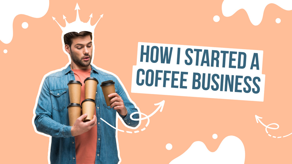 How I Started a Coffee Business Youtube Thumbnail Modelo de Design