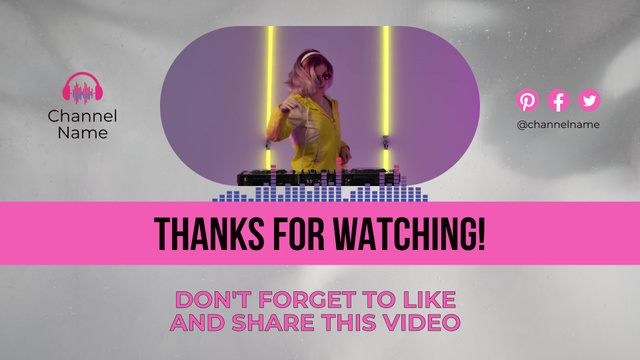 Colorful Light And DJ Performance Vlog YouTube outro Design Template