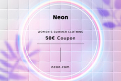 Summer Sale Voucher with Neon Lights