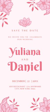 Platilla de diseño Floral Wedding Celebration Announcement  Invitation 9.5x21cm