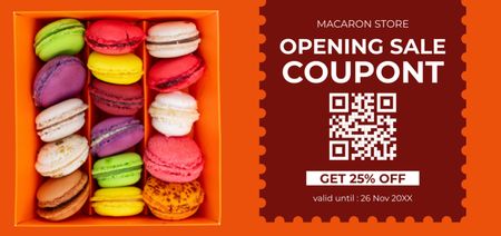 Modèle de visuel Vente de macarons colorés - Coupon Din Large
