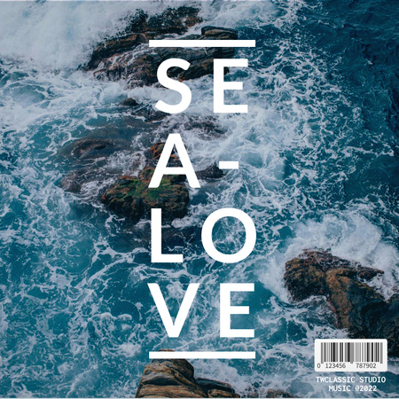 Template di design Sea love Album Cover With Sea Picture Album Cover