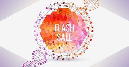 Flash Sale Ad with Abstract Circle Facebook AD Design Template
