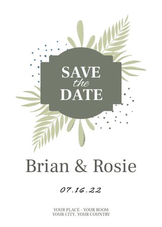 Save the Date of Blooming Wedding Invitation Design Template