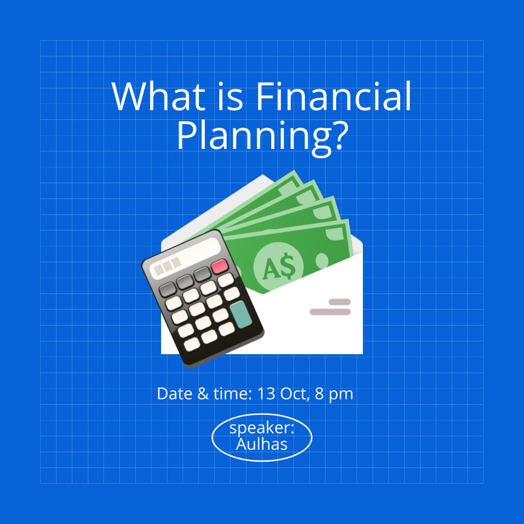 Modèle de visuel Financial Planning Webinar Announcement - Instagram
