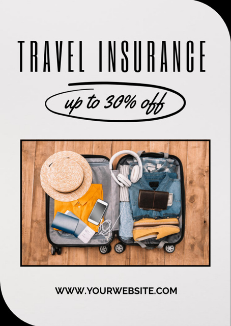 Business Offer of Travel Insurance Agency Flyer A6 Design Template