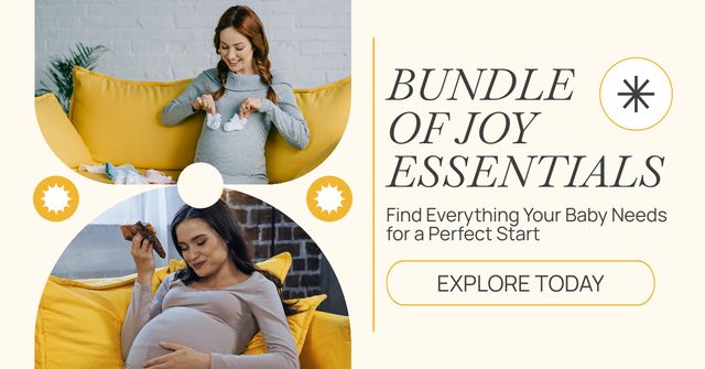 Ontwerpsjabloon van Facebook AD van Sale of Essential Products for Newborns and Their Mothers