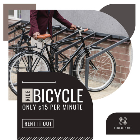 Designvorlage Bicycle rent service für Instagram