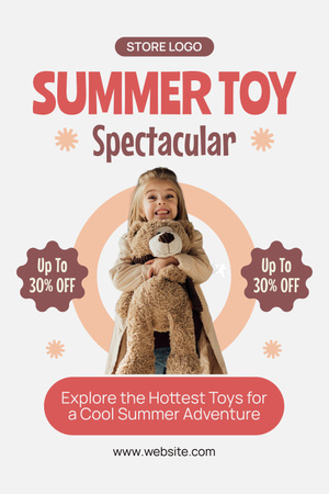 Summer Toy Sale Announcement Pinterest Design Template