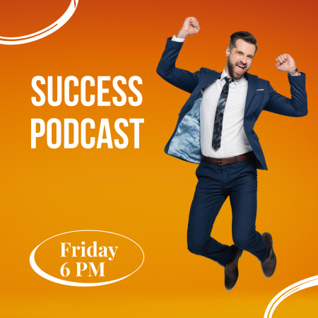 Podcast about Success in Career Podcast Cover Modelo de Design