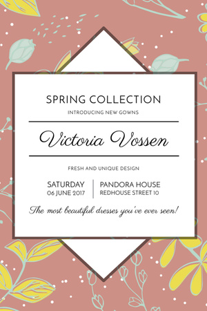 Fashion Spring collection ad with flowers Invitation 6x9in Modelo de Design