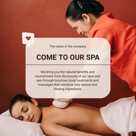Spa Services Offer with Massage Instagram tervezősablon