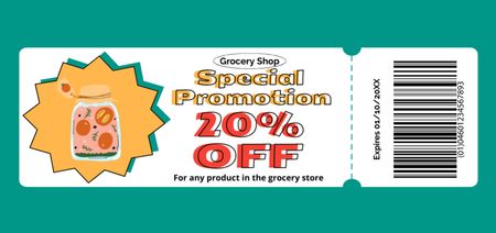 Grocery Store Ad with Pickled Tomatoes Coupon Din Large Design Template