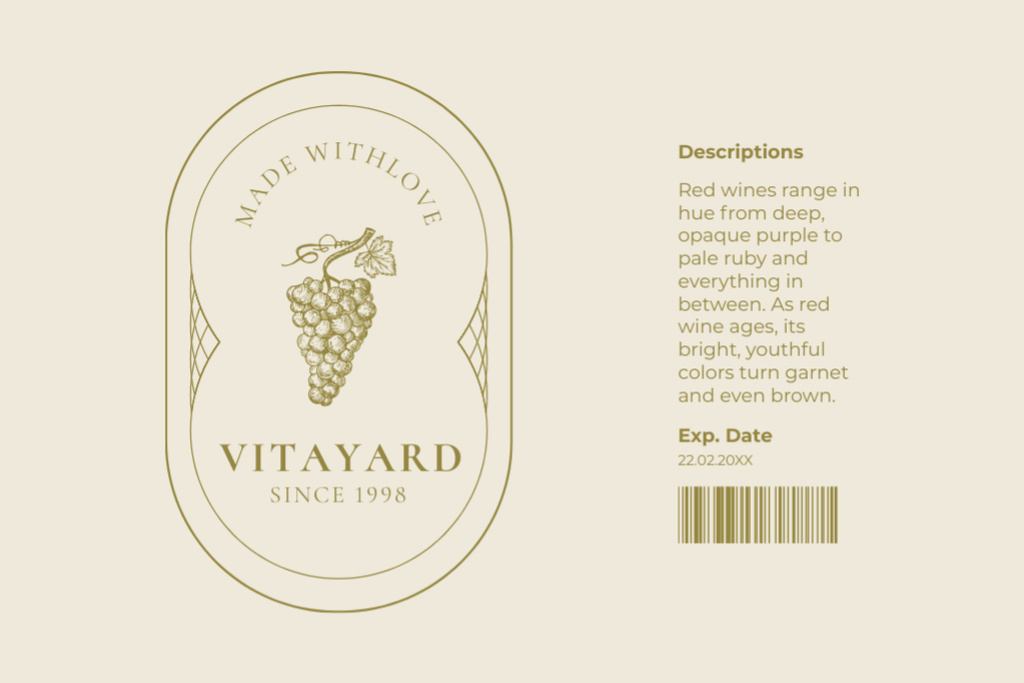 Minimalist Elegant Wine Label – шаблон для дизайну