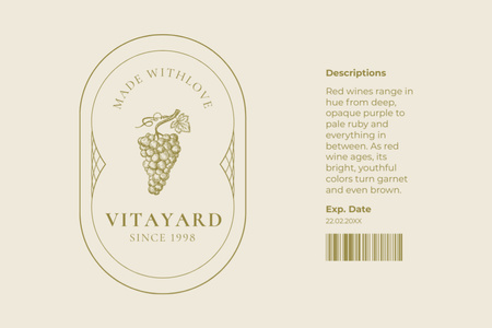 Minimalista elegáns bor Label tervezősablon