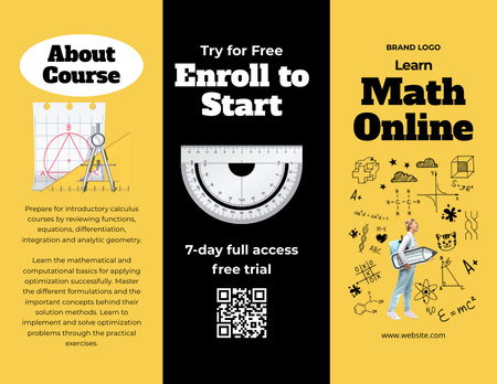 Online Courses in Math Offer Brochure 8.5x11in Design Template