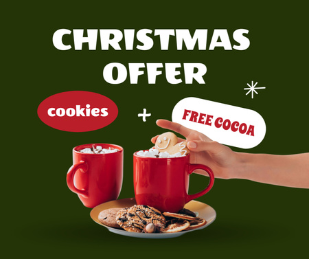 Christmas Offer of Cocoa and Cookies Facebook Design Template