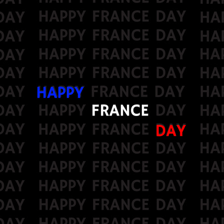 Ανακοίνωση για τον εορτασμό της εθνικής ημέρας της Γαλλίας στο μαύρο Instagram Πρότυπο σχεδίασης