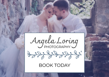 Wedding Photography Services Postcard 5x7in Design Template
