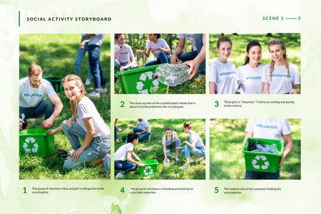 Template di design Volunteers collection Garbage Storyboard