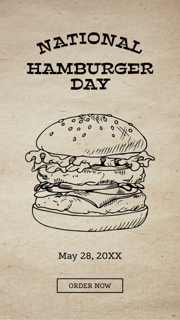 National Hamburger Day Celebration Instagram Story Modelo de Design