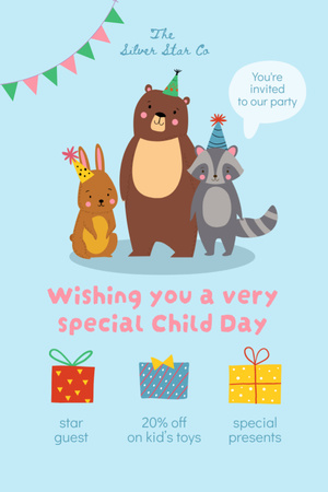 Wishing you Special Child Day Invitation 6x9in Design Template
