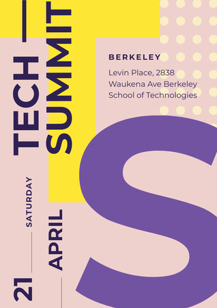 Anúncio do evento Summit com padrão geométrico colorido Poster A3 Modelo de Design