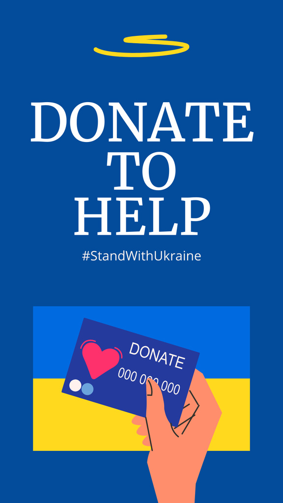 Call to Donate to Help Ukraine Instagram Story Modelo de Design