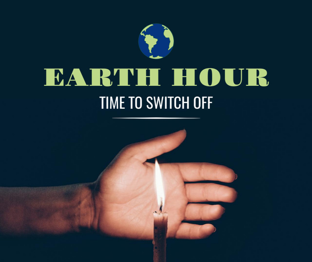 Earth hour ecology initiative Facebook Modelo de Design
