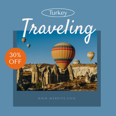Modèle de visuel vol en montgolfière en turquie - Instagram