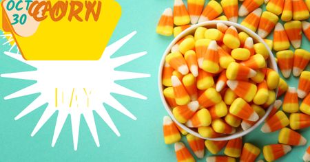 Ontwerpsjabloon van Facebook AD van Sweet Candy Corn Day-aanbieding