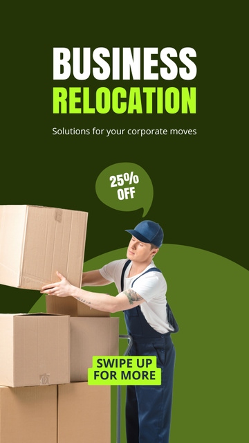 Designvorlage Effective Business Relocation Service With Discounts für Instagram Video Story