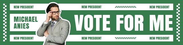 Election Announcement of New President on Green Twitter Design Template