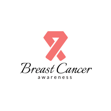Plantilla de diseño de concientización sobre el cáncer de mama Logo 