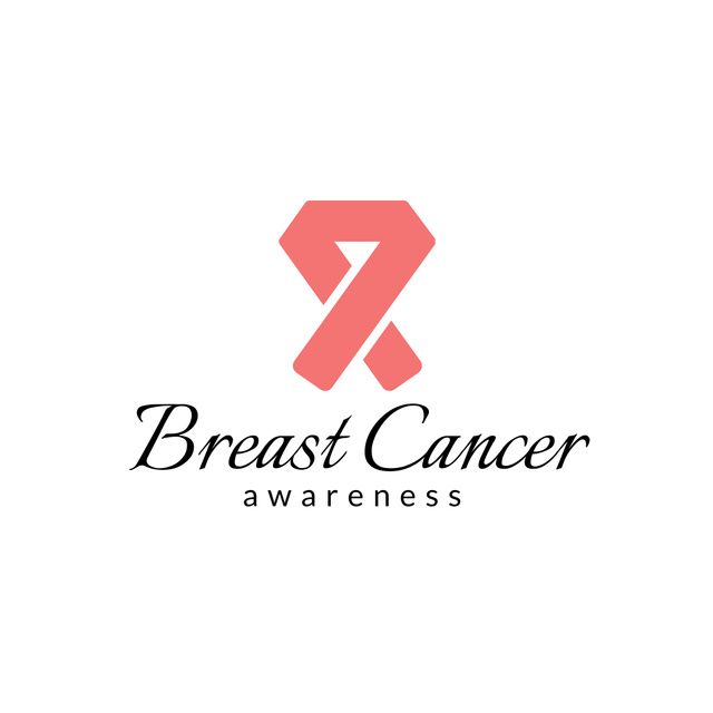Breast Cancer Awareness Logo Tasarım Şablonu