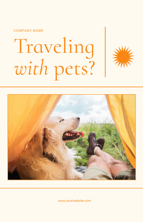 Golden Retriever Dog in Tent Flyer 5.5x8.5in Design Template