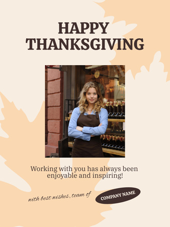 Thanksgiving Holiday Greeting from winery Poster US Design Template