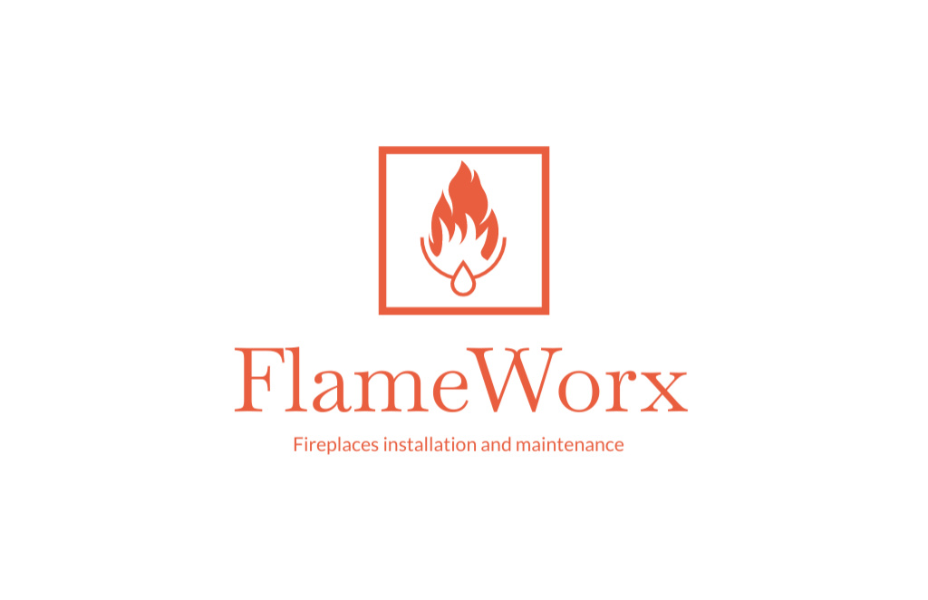 Designvorlage Fireplaces Installation and Maintenance Minimalist für Business Card 85x55mm