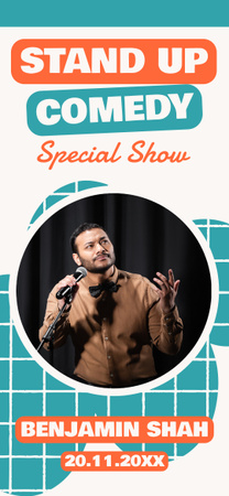 Man performing on Special Stand-up Comedy Show Snapchat Geofilter – шаблон для дизайну
