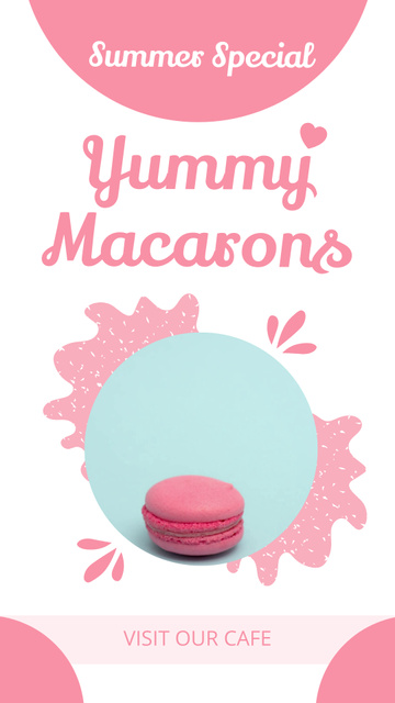 Offer of Yummy Macarons Instagram Video Story Design Template